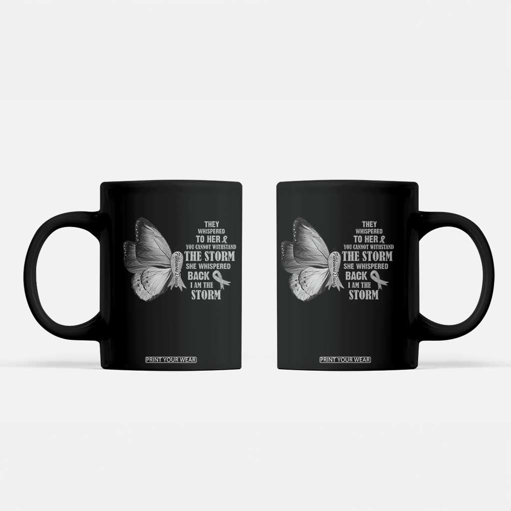 Parkinson's Awareness Coffee Mug She Whispered Back I Am The Storm Support Squad TS02 Black Print Your Wear