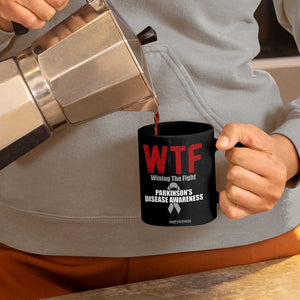 Parkinson's Awareness Coffee Mug WTF Winning The Fight Gray Ribbon Support Parkinsons Warriror TS02 Print Your Wear