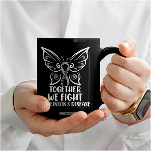 Parkinson's Awareness Coffee Mug We Fight Together Support Squad Gray Ribbon Butterfly TS02 Print Your Wear