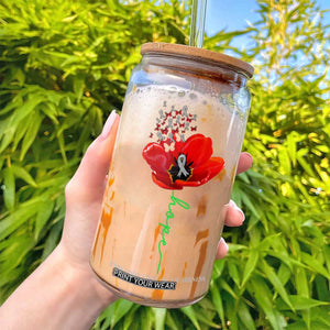 Parkinson's Awareness Glass Can Faith Hope Tulips Support Parkinsons Warrior TS02 Print Your Wear