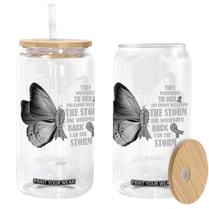 Parkinson's Awareness Glass Can She Whispered Back I Am The Storm Support Squad TS02 Black Print Your Wear
