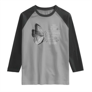Parkinson's Awareness Raglan Shirt She Whispered Back I Am The Storm Support Squad TS02 Sport Gray Black Print Your Wear
