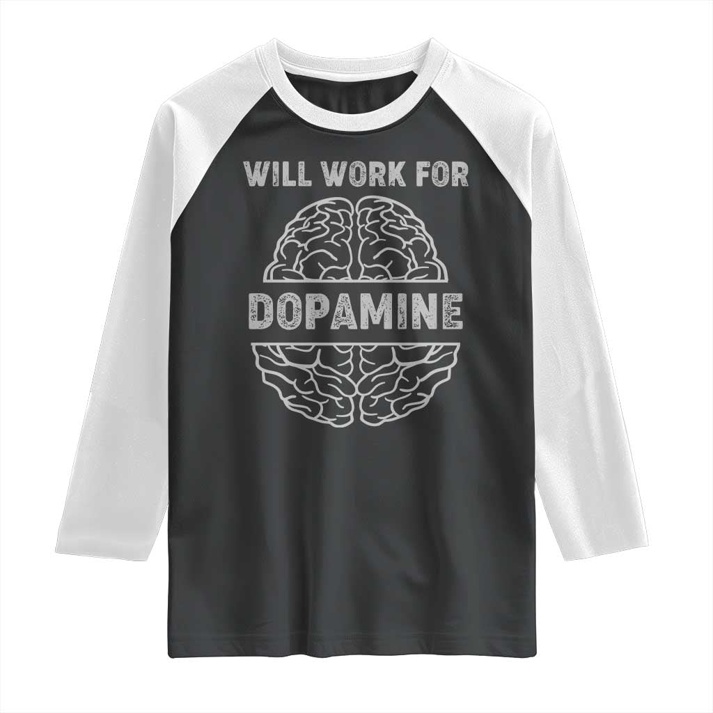 Parkinson's Awareness Raglan Shirt Work For Dopamine Parkinsons Warrior Support TS02 Black White Print Your Wear
