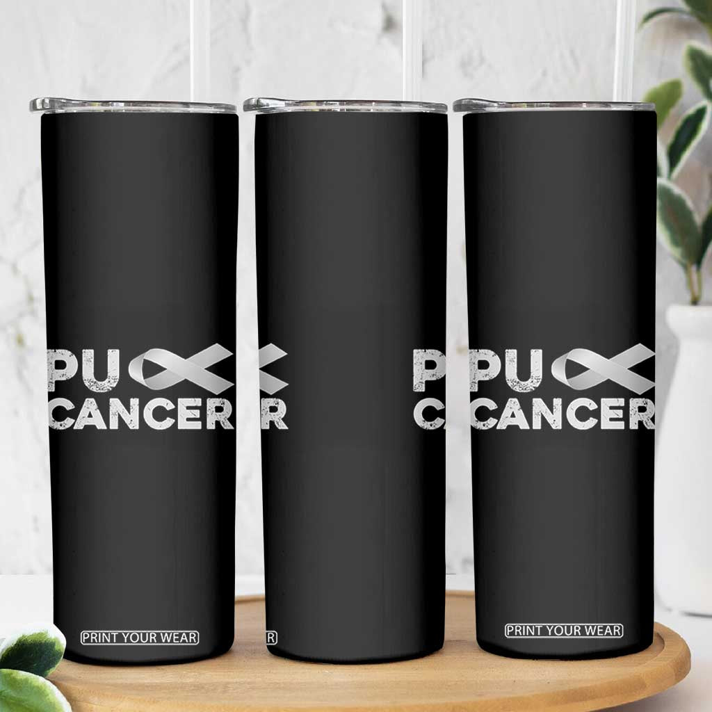 Parkinson's Awareness Skinny Tumbler Puck Farkinsons Parkinson's Silver Gray Ribbon TS02 Print Your Wear