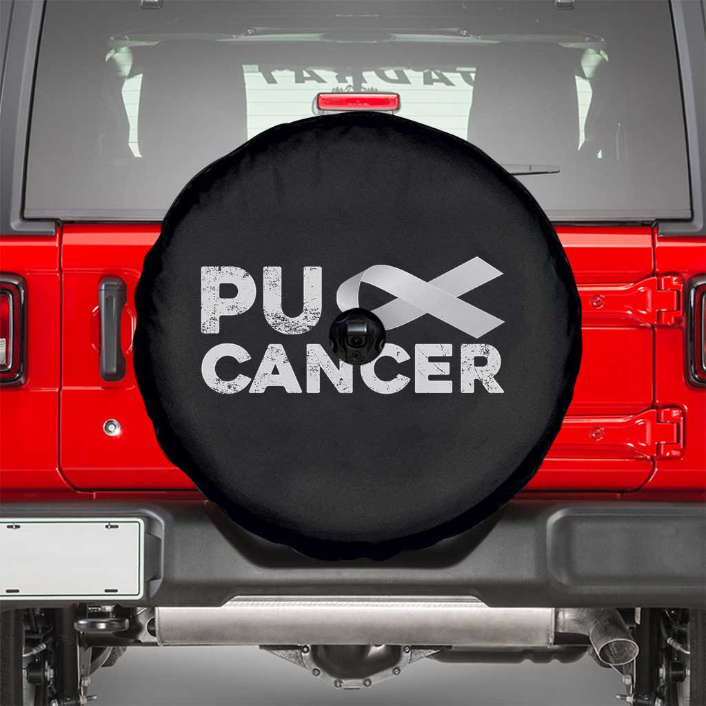 Parkinson's Awareness Spare Tire Cover Puck Farkinsons Parkinson's Silver Gray Ribbon TS02 Black Print Your Wear