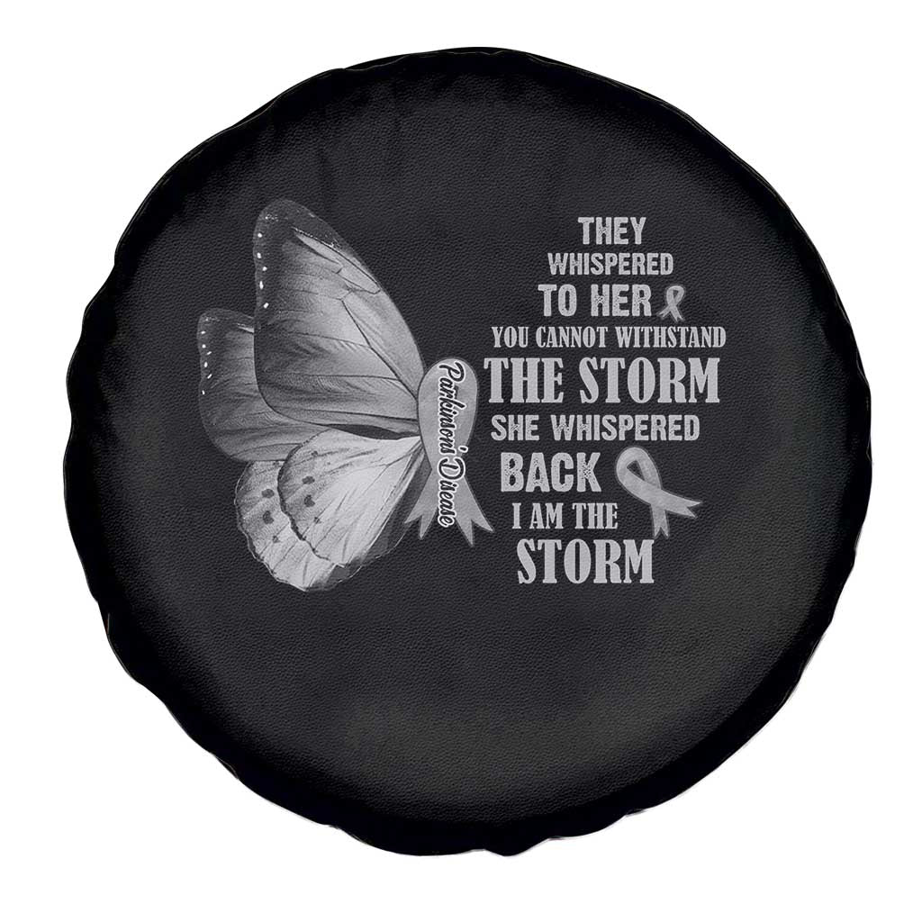 Parkinson's Awareness Spare Tire Cover She Whispered Back I Am The Storm Support Squad TS02 Print Your Wear