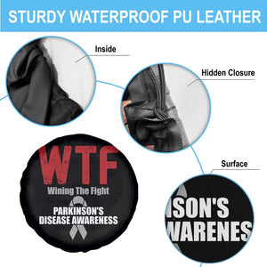 Parkinson's Awareness Spare Tire Cover WTF Winning The Fight Gray Ribbon Support Parkinsons Warriror TS02 Print Your Wear