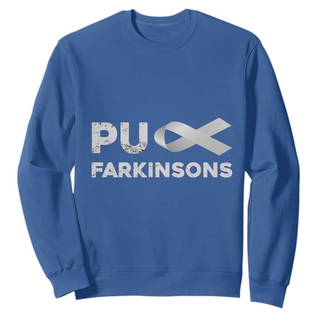Parkinson's Awareness Sweatshirt Puck Farkinsons Parkinson's Silver Gray Ribbon TS02 Royal Blue Print Your Wear