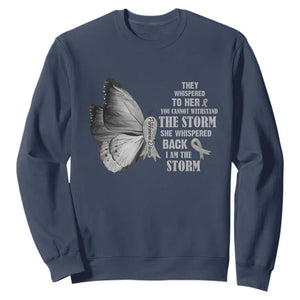 Parkinson's Awareness Sweatshirt She Whispered Back I Am The Storm Support Squad TS02 Navy Print Your Wear