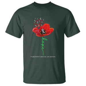 Parkinson's Awareness T Shirt Faith Hope Tulips Support Parkinsons Warrior TS02 Dark Forest Green Print Your Wear