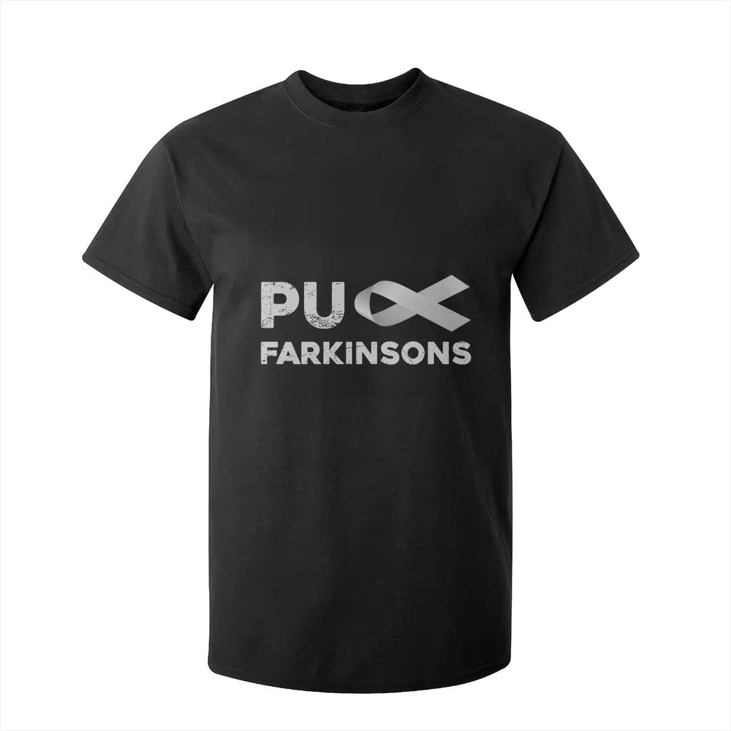Parkinson's Awareness T Shirt For Kid Puck Farkinsons Parkinson's Silver Gray Ribbon TS02 Black Print Your Wear