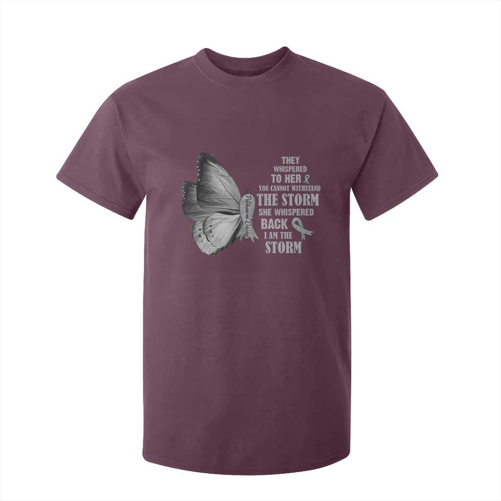 Parkinson's Awareness T Shirt For Kid She Whispered Back I Am The Storm Support Squad TS02 Maroon Print Your Wear
