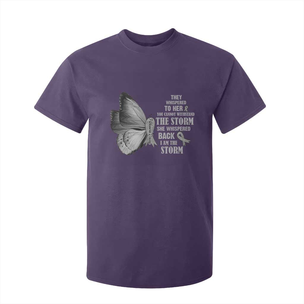 Parkinson's Awareness T Shirt For Kid She Whispered Back I Am The Storm Support Squad TS02 Purple Print Your Wear