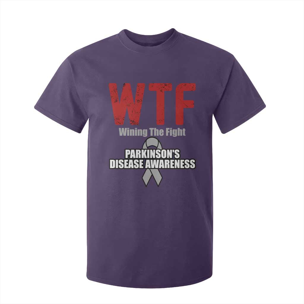 Parkinson's Awareness T Shirt For Kid WTF Winning The Fight Gray Ribbon Support Parkinsons Warriror TS02 Purple Print Your Wear