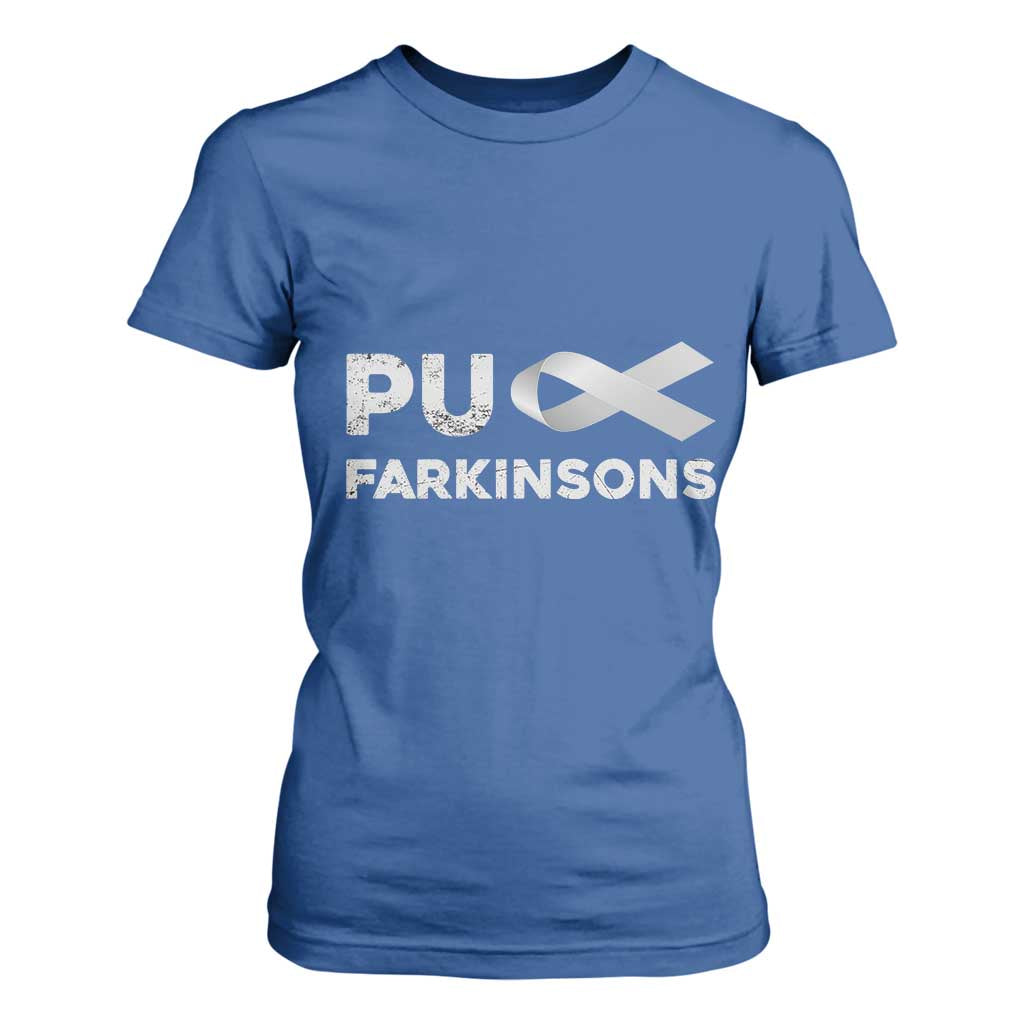 Parkinson's Awareness T Shirt For Women Puck Farkinsons Parkinson's Silver Gray Ribbon TS02 Royal Blue Print Your Wear