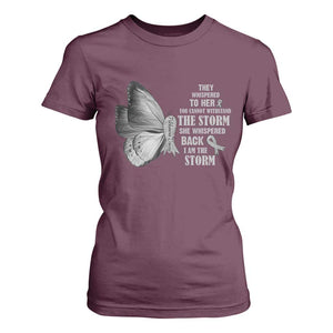 Parkinson's Awareness T Shirt For Women She Whispered Back I Am The Storm Support Squad TS02 Maroon Print Your Wear