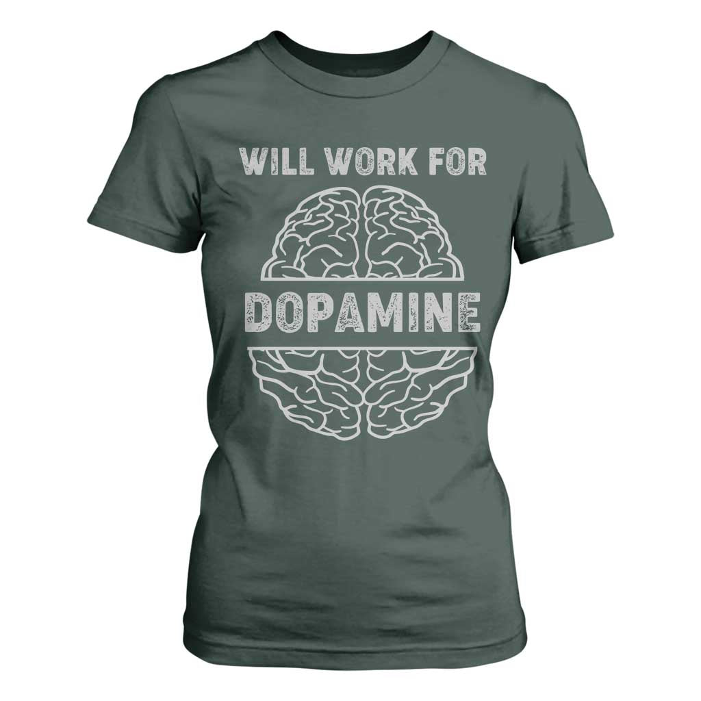 Parkinson's Awareness T Shirt For Women Work For Dopamine Parkinsons Warrior Support TS02 Dark Forest Green Print Your Wear