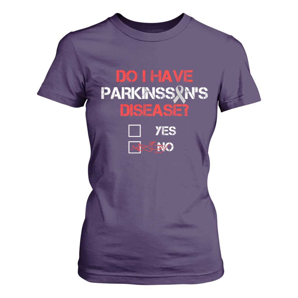 Parkinson's Awareness T Shirt For Women Yes No Warrior Survivor Support TS02 Purple Print Your Wear