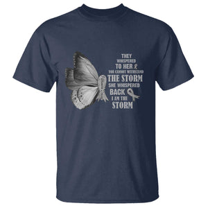Parkinson's Awareness T Shirt She Whispered Back I Am The Storm Support Squad TS02 Navy Print Your Wear