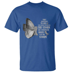 Parkinson's Awareness T Shirt She Whispered Back I Am The Storm Support Squad TS02 Royal Blue Print Your Wear