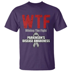 Parkinson's Awareness T Shirt WTF Winning The Fight Gray Ribbon Support Parkinsons Warriror TS02 Purple Print Your Wear