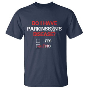 Parkinson's Awareness T Shirt Yes No Warrior Survivor Support TS02 Navy Print Your Wear