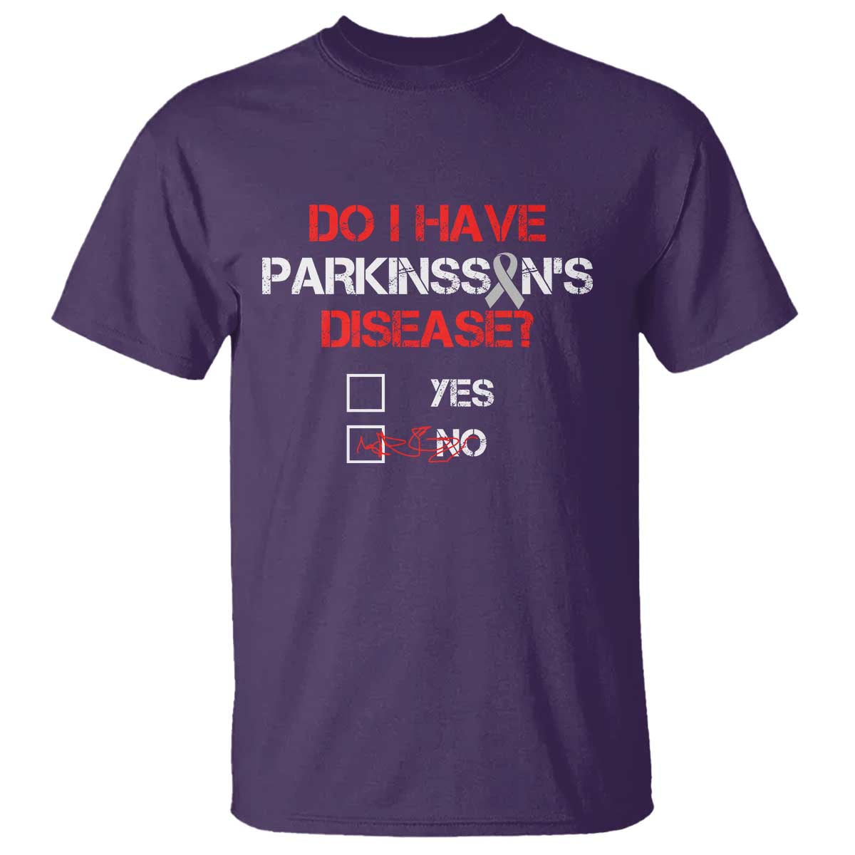 Parkinson's Awareness T Shirt Yes No Warrior Survivor Support TS02 Purple Print Your Wear