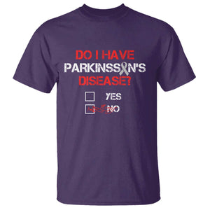 Parkinson's Awareness T Shirt Yes No Warrior Survivor Support TS02 Purple Print Your Wear