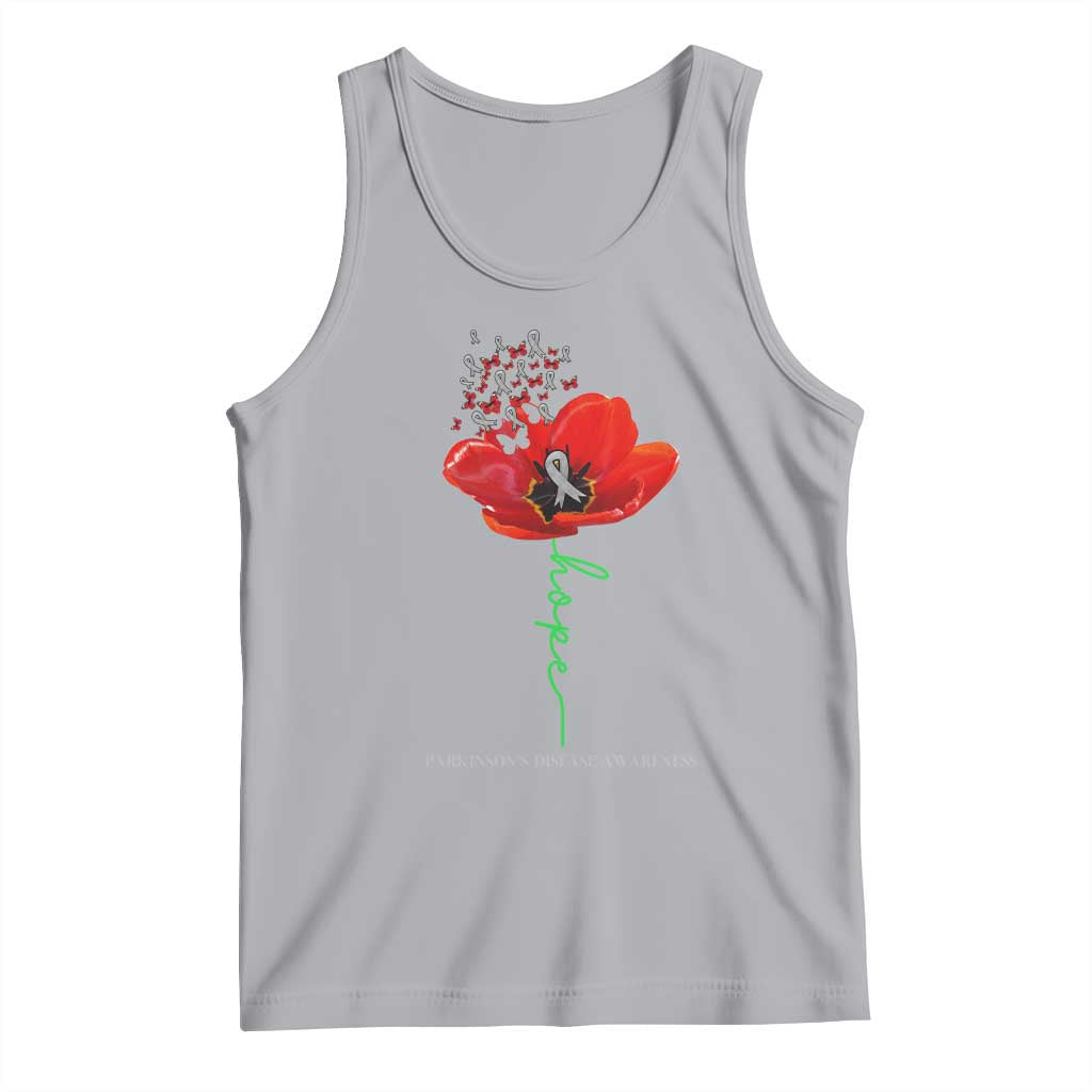 Parkinson's Awareness Tank Top Faith Hope Tulips Support Parkinsons Warrior TS02 Athletic Heather Print Your Wear