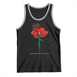 Parkinson's Awareness Tank Top Faith Hope Tulips Support Parkinsons Warrior TS02 Black Athletic Heather Print Your Wear