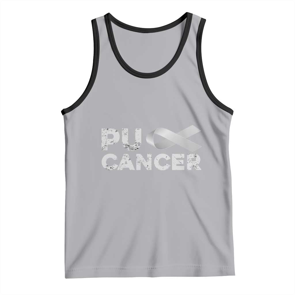 Parkinson's Awareness Tank Top Puck Farkinsons Parkinson's Silver Gray Ribbon TS02 Athletic Heather Black Print Your Wear