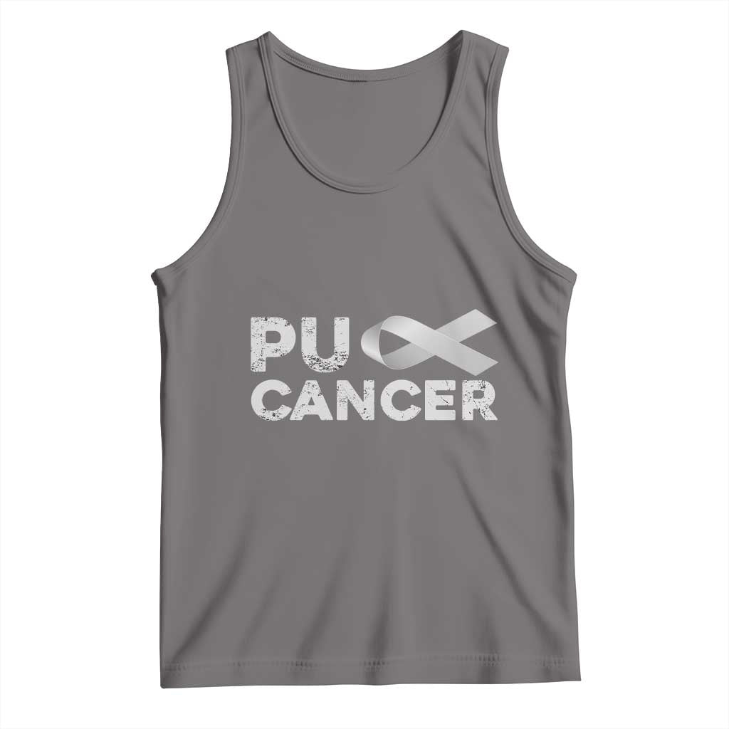 Parkinson's Awareness Tank Top Puck Farkinsons Parkinson's Silver Gray Ribbon TS02 Deep Heather Print Your Wear
