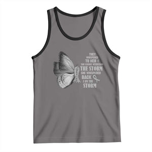 Parkinson's Awareness Tank Top She Whispered Back I Am The Storm Support Squad TS02 Deep Heather Black Print Your Wear
