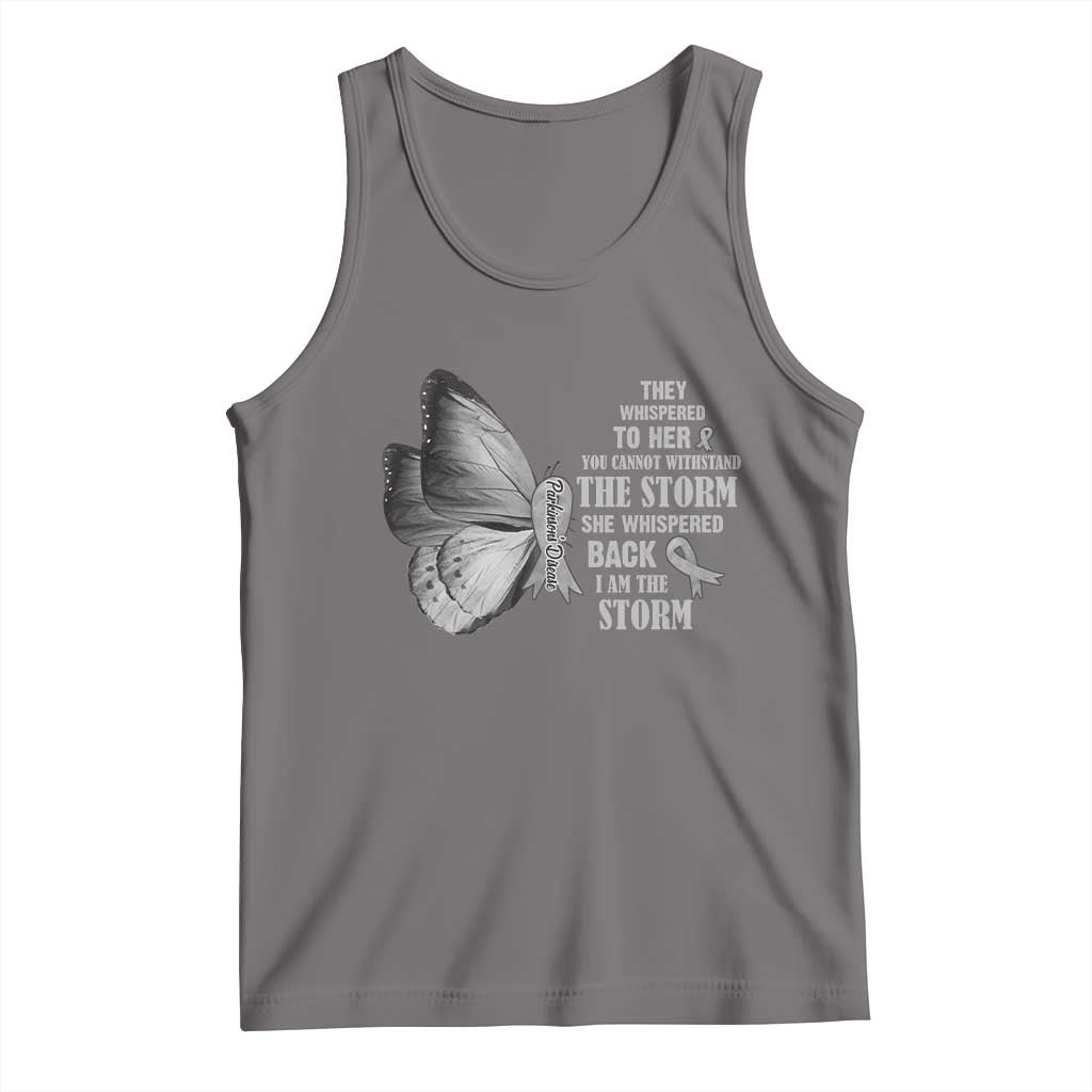 Parkinson's Awareness Tank Top She Whispered Back I Am The Storm Support Squad TS02 Deep Heather Print Your Wear