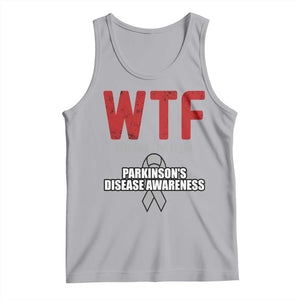Parkinson's Awareness Tank Top WTF Winning The Fight Gray Ribbon Support Parkinsons Warriror TS02 Athletic Heather Print Your Wear