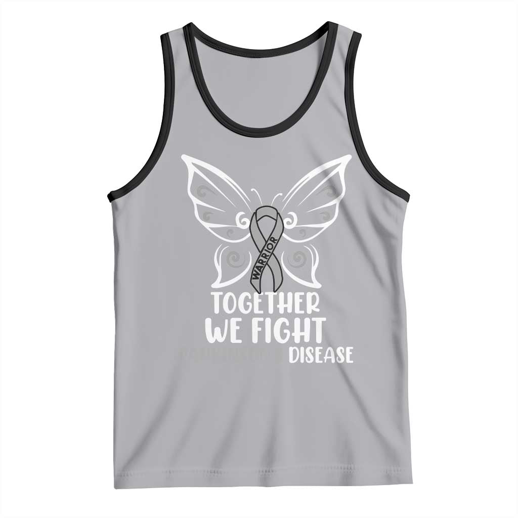 Parkinson's Awareness Tank Top We Fight Together Support Squad Gray Ribbon Butterfly TS02 Athletic Heather Black Print Your Wear