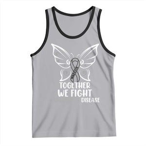 Parkinson's Awareness Tank Top We Fight Together Support Squad Gray Ribbon Butterfly TS02 Athletic Heather Black Print Your Wear