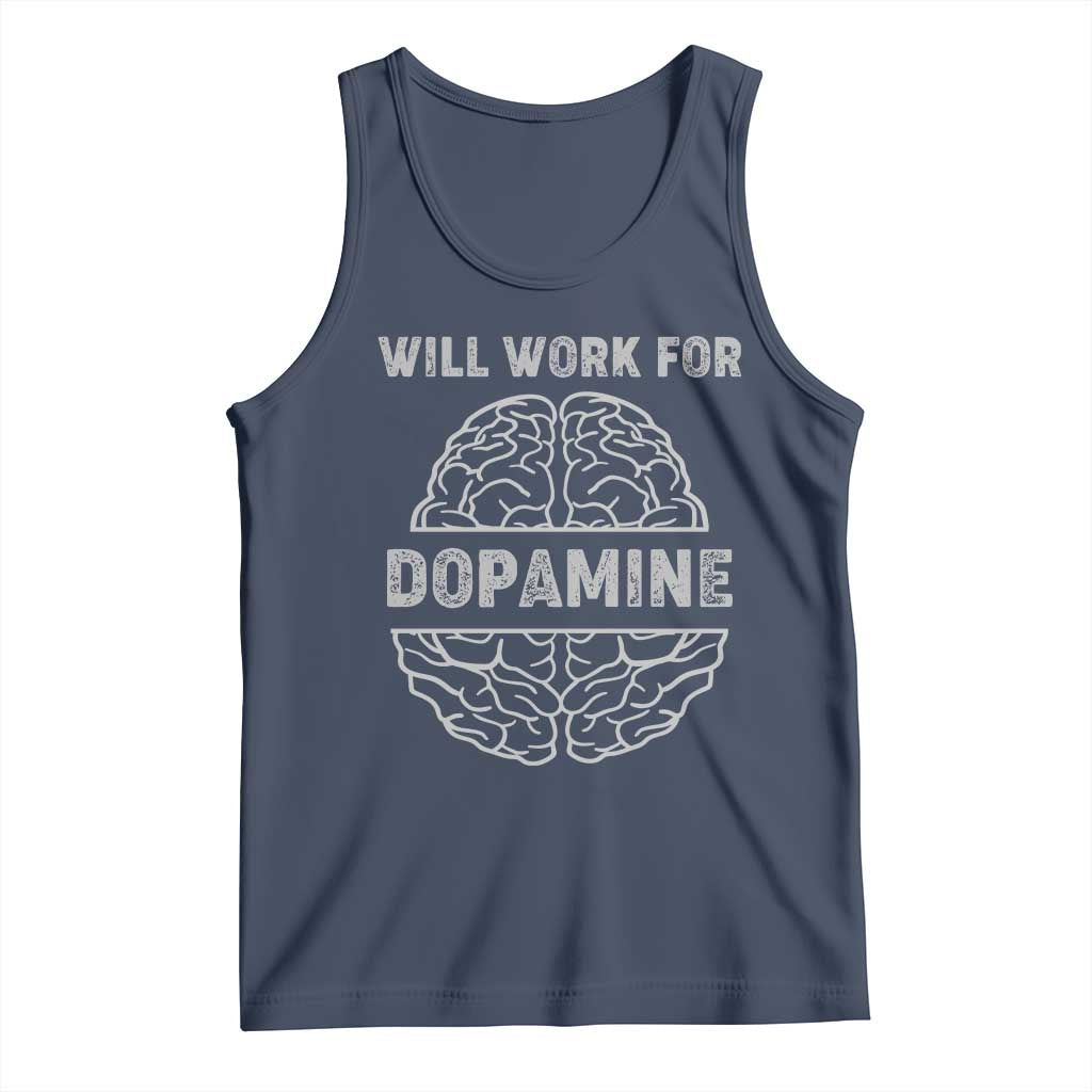 Parkinson's Awareness Tank Top Work For Dopamine Parkinsons Warrior Support TS02 Navy Print Your Wear