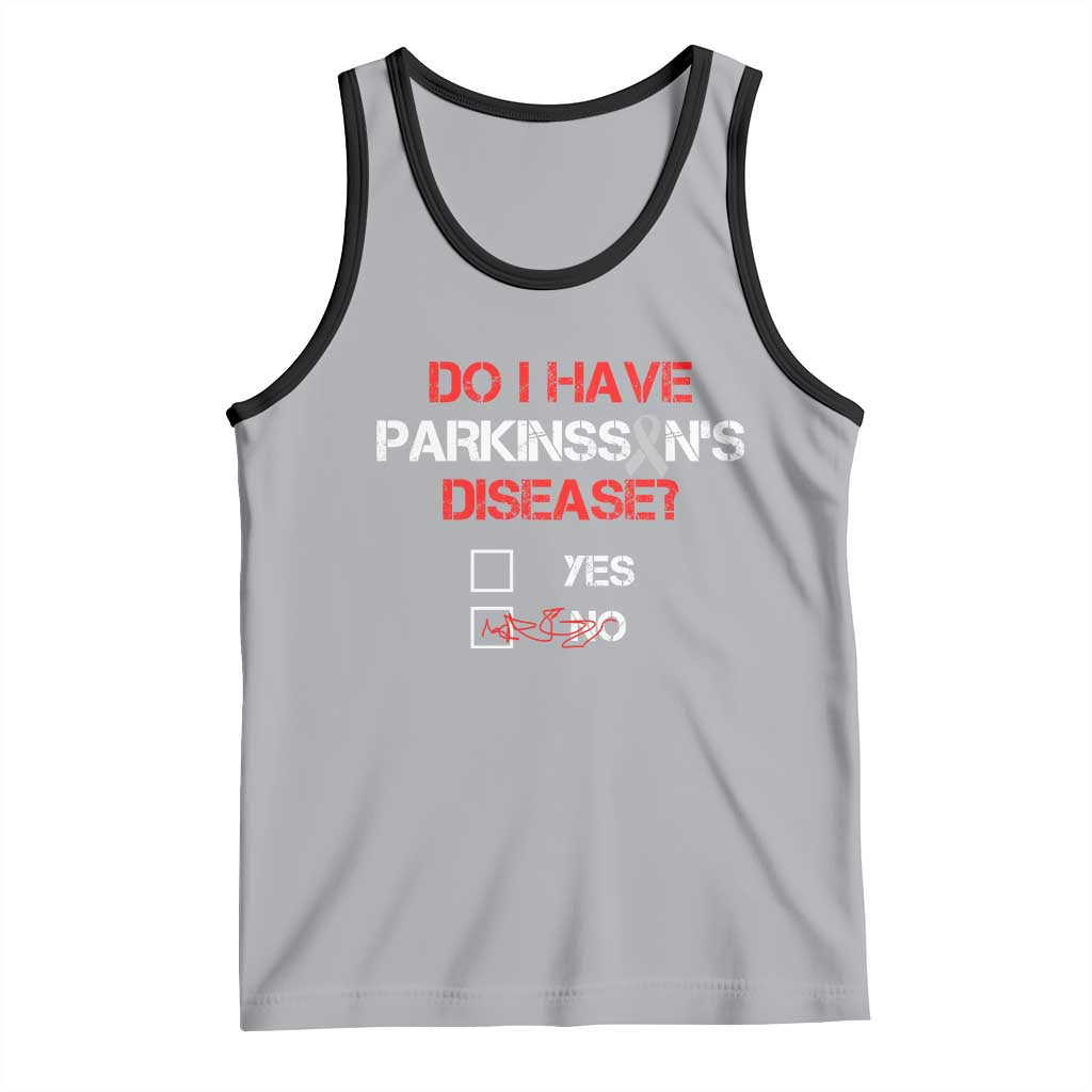 Parkinson's Awareness Tank Top Yes No Warrior Survivor Support TS02 Athletic Heather Black Print Your Wear