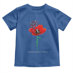 Parkinson's Awareness Toddler T Shirt Faith Hope Tulips Support Parkinsons Warrior TS02 Royal Blue Print Your Wear