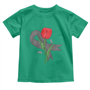 Parkinson's Awareness Toddler T Shirt Gray Ribbon Tulips Support Parkinsons Warrior TS02 Irish Green Print Your Wear