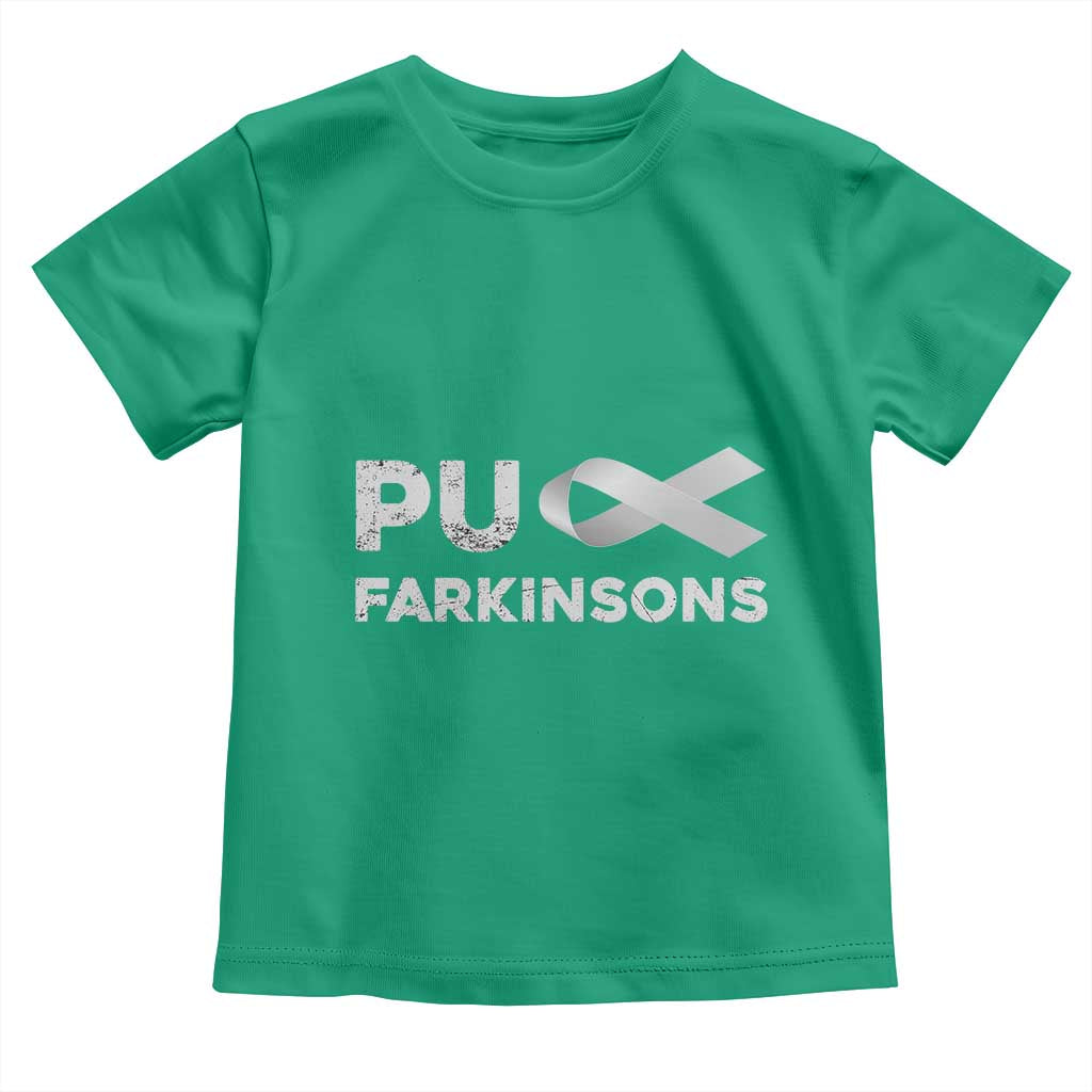 Parkinson's Awareness Toddler T Shirt Puck Farkinsons Parkinson's Silver Gray Ribbon TS02 Irish Green Print Your Wear