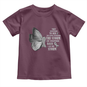 Parkinson's Awareness Toddler T Shirt She Whispered Back I Am The Storm Support Squad TS02 Maroon Print Your Wear
