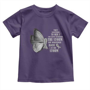 Parkinson's Awareness Toddler T Shirt She Whispered Back I Am The Storm Support Squad TS02 Purple Print Your Wear