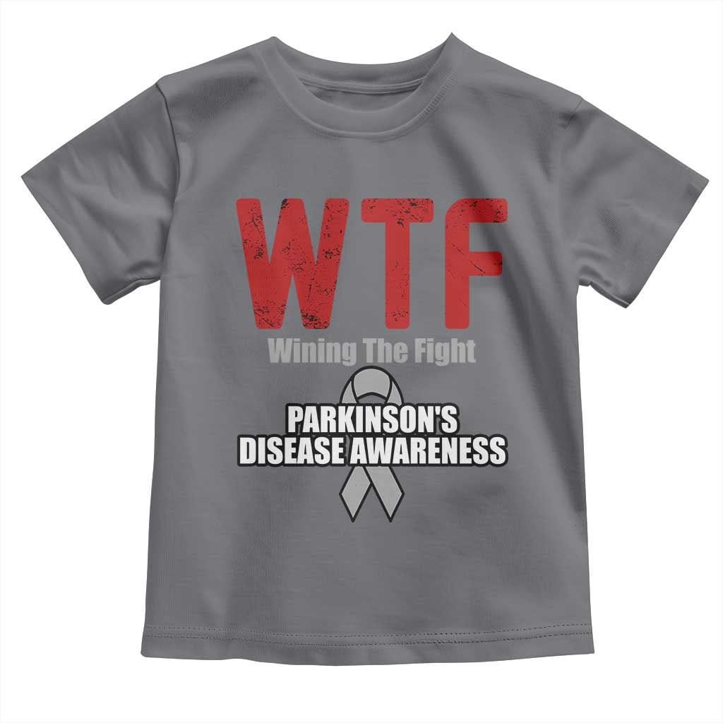 Parkinson's Awareness Toddler T Shirt WTF Winning The Fight Gray Ribbon Support Parkinsons Warriror TS02 Charcoal Print Your Wear