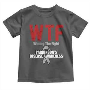Parkinson's Awareness Toddler T Shirt WTF Winning The Fight Gray Ribbon Support Parkinsons Warriror TS02 Dark Heather Print Your Wear