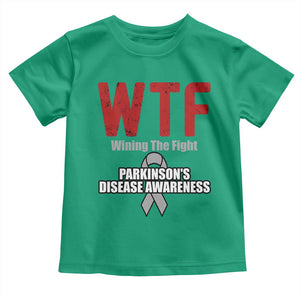 Parkinson's Awareness Toddler T Shirt WTF Winning The Fight Gray Ribbon Support Parkinsons Warriror TS02 Irish Green Print Your Wear