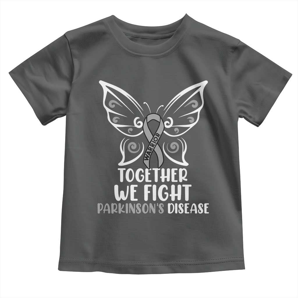 Parkinson's Awareness Toddler T Shirt We Fight Together Support Squad Gray Ribbon Butterfly TS02 Dark Heather Print Your Wear