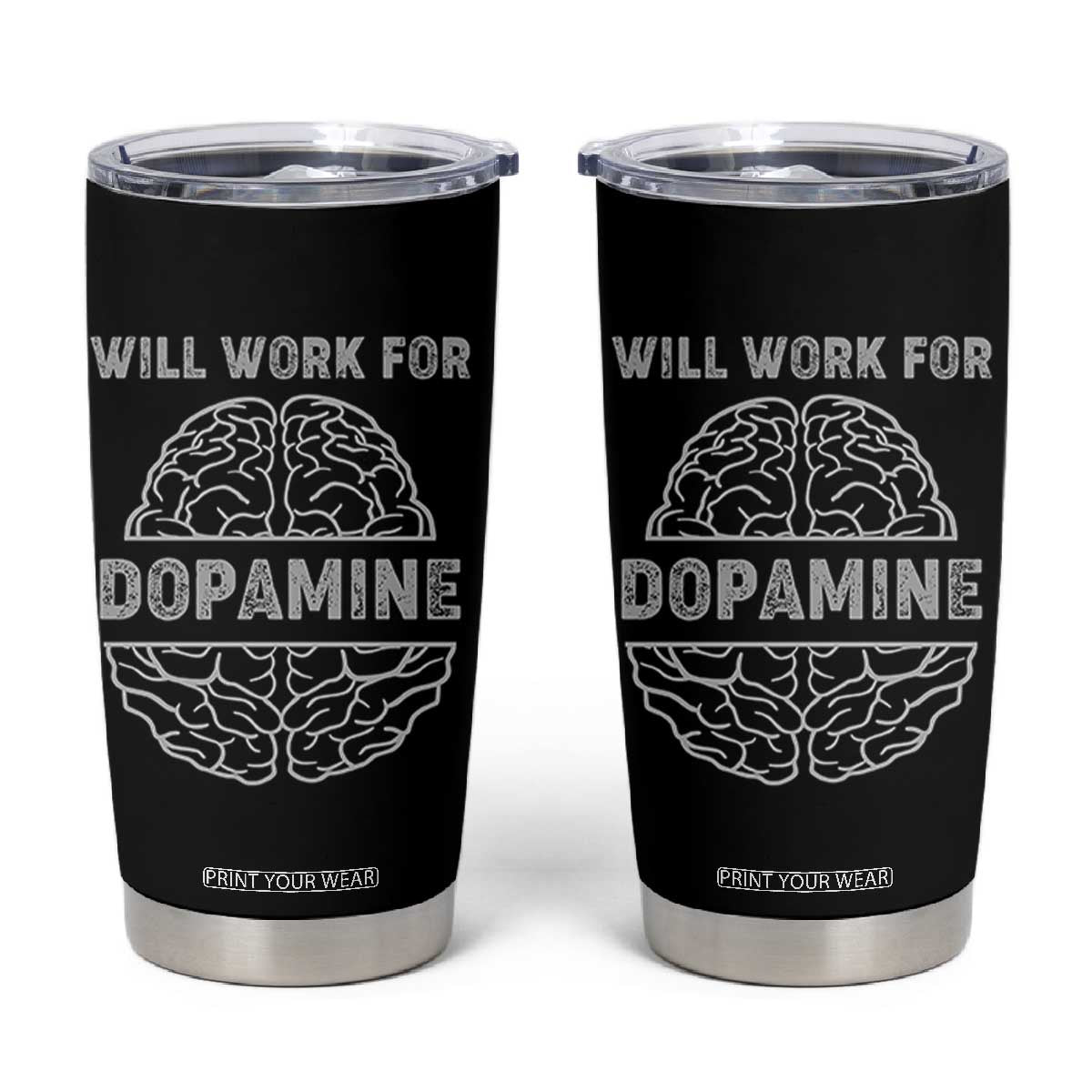 Parkinson's Awareness Tumbler Cup Work For Dopamine Parkinsons Warrior Support TS02 Black Print Your Wear
