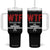Parkinson's Awareness Tumbler With Handle WTF Winning The Fight Gray Ribbon Support Parkinsons Warriror TS02 One Size: 40 oz Black Print Your Wear